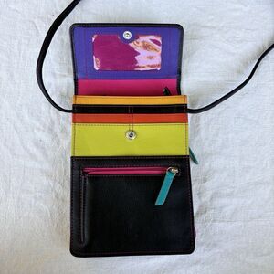 ili New York Leather Crossbody Bag Multicolor block Womens Mint Condition